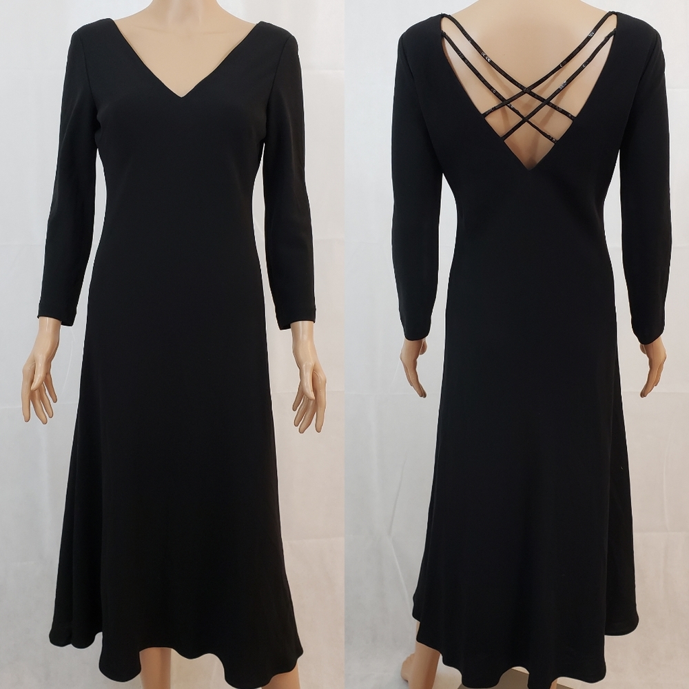 NWOT LAUREN RALPH LAUREN | Black Midi Dress